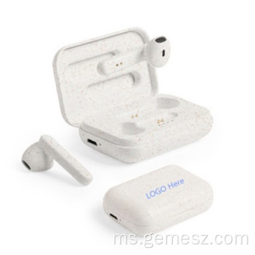 Earbud Jerami Gandum Ramah Lingkungan Earbud TWS Tanpa Wayar